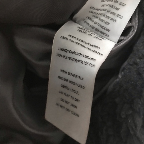 New! SAGE COLLECTIVE Sherpa Teddy Half Zip Pullover Faux Shearling Black Jacket - Picture 10 of 10